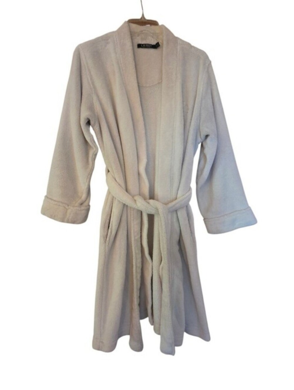 Lauren Ralph Lauren Off white/light cream Monogram Robe Spa Bath Size Large